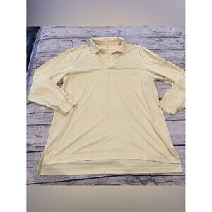 Men's Monterey Club Long-Sleeve Polo Shirt in Yellow, Size large
